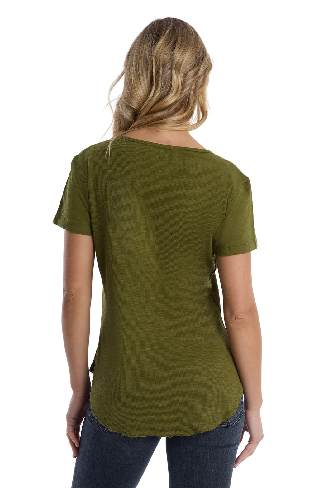 V-neck henley short sleeve