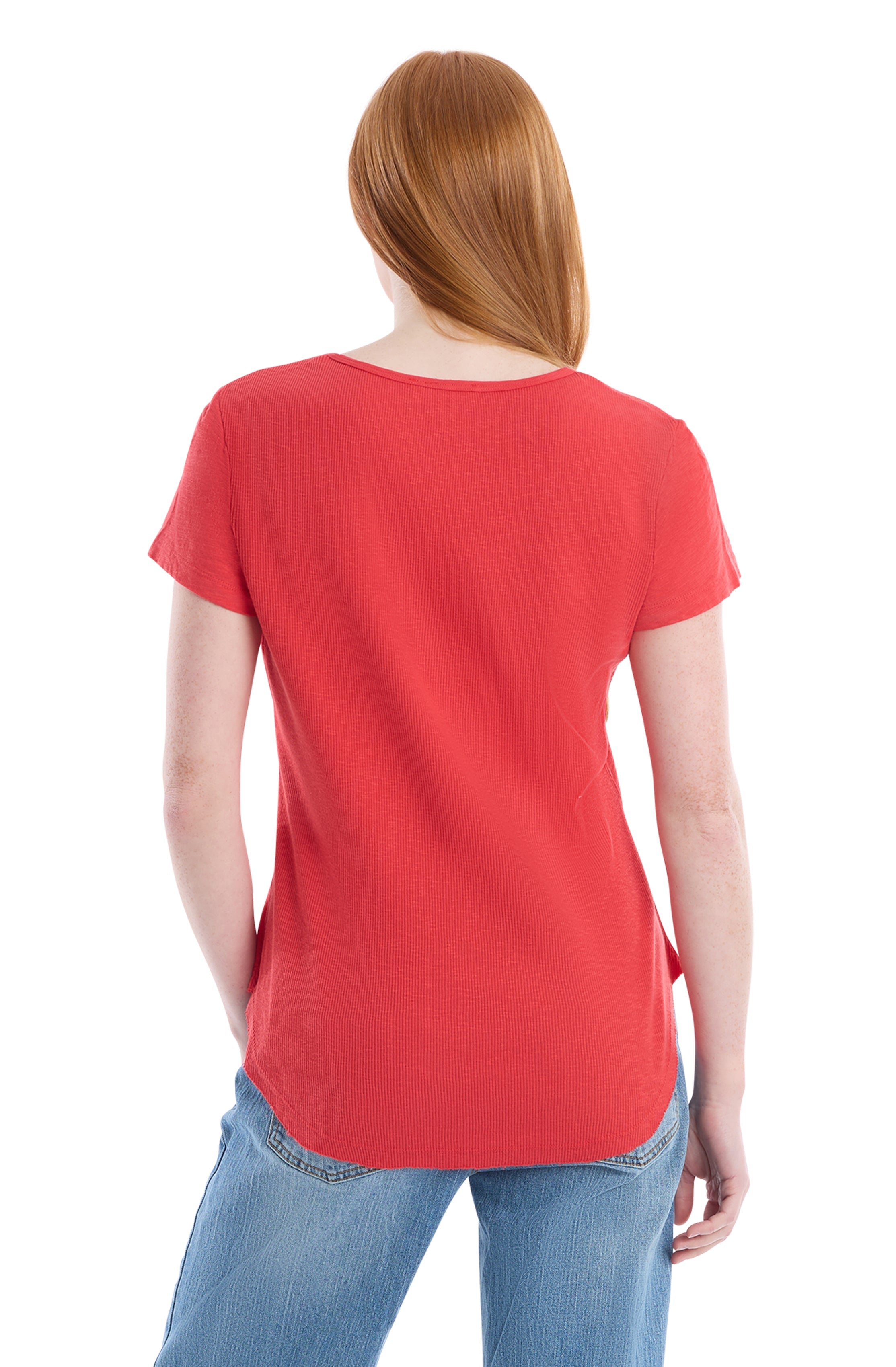 V-neck henley short sleeve
