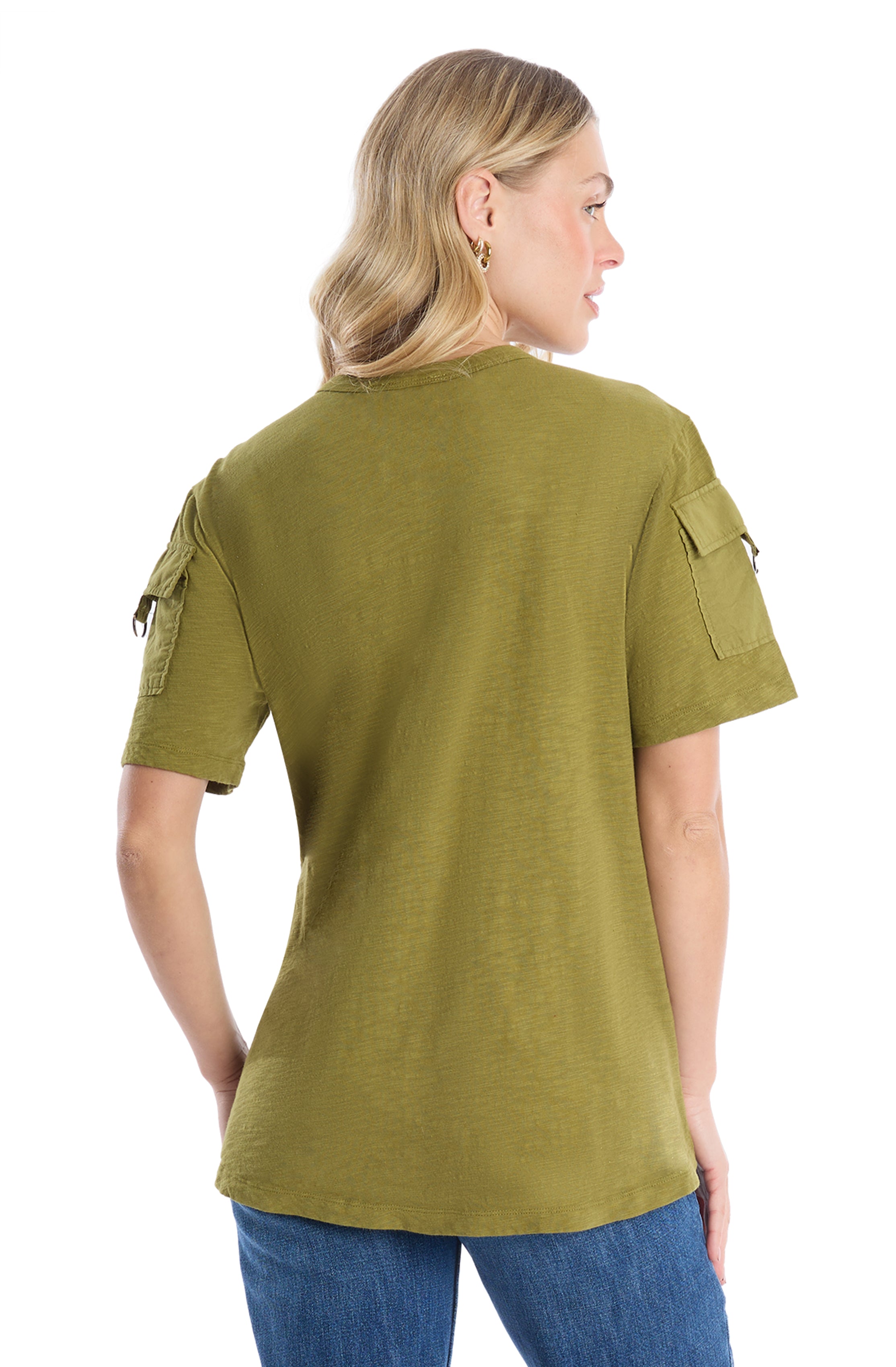 Round neck short sleeve hi-lo