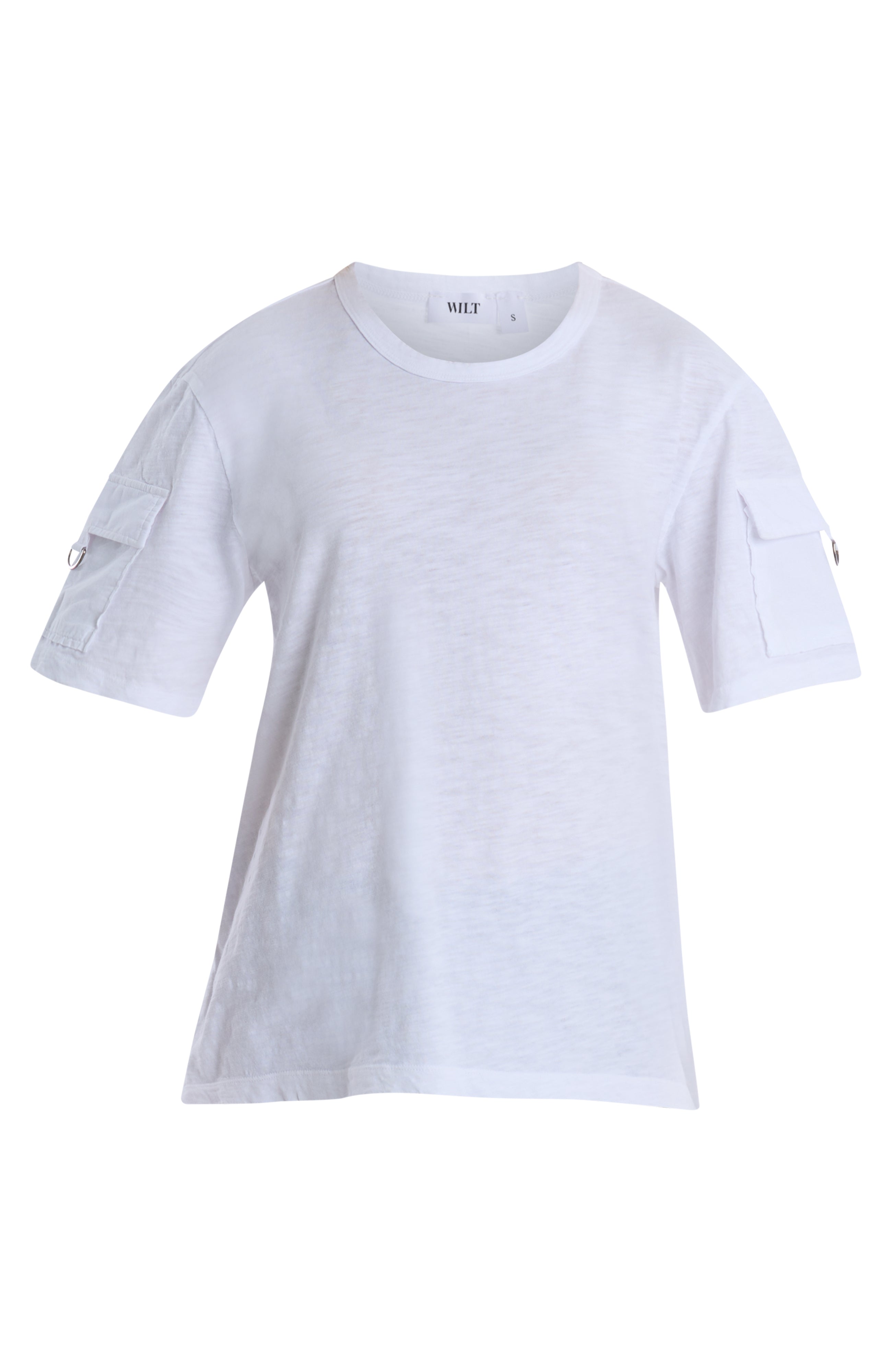 Round neck short sleeve hi-lo