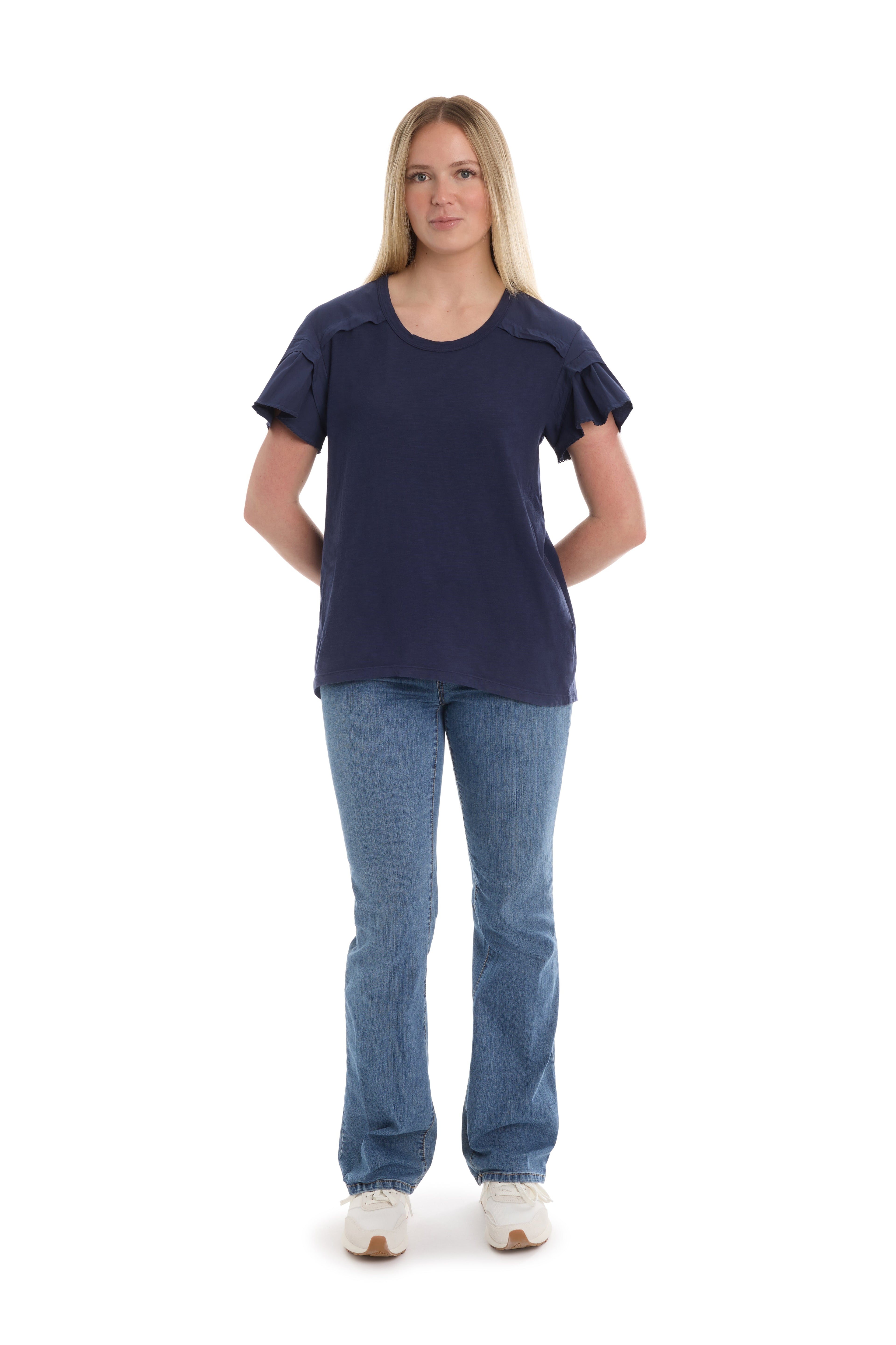 Ruffle short sleeve tee