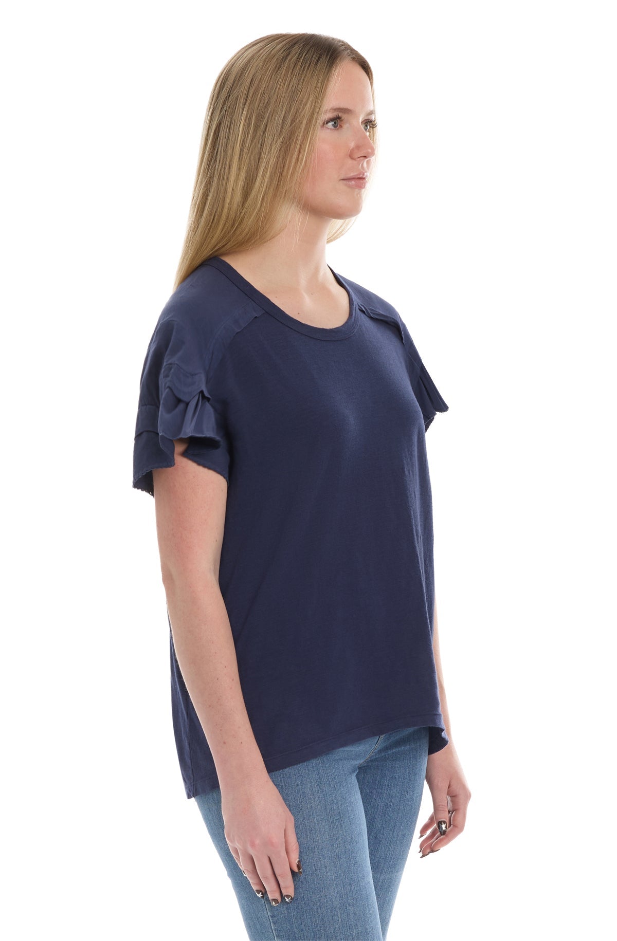 Ruffle short sleeve tee