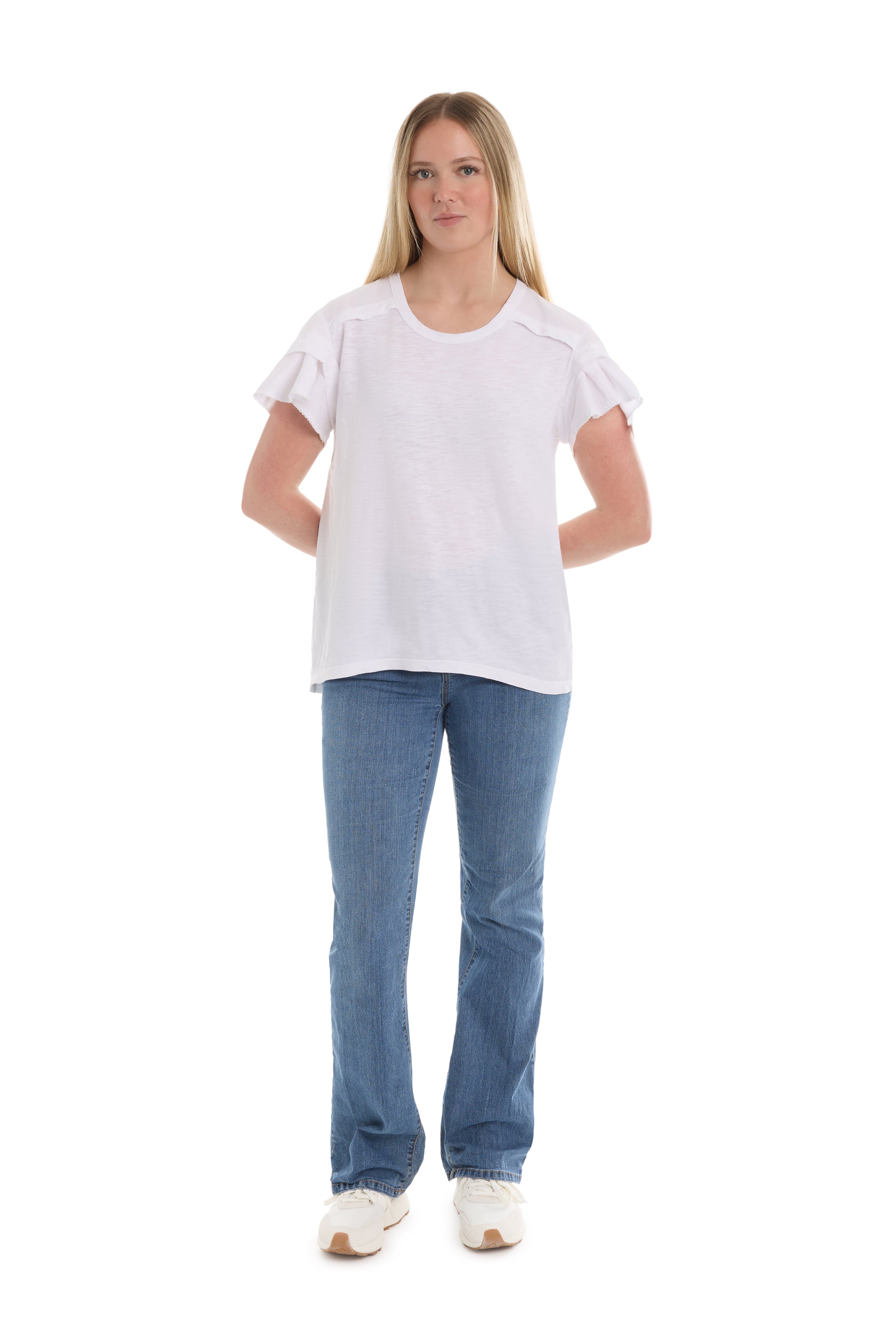 Ruffle short sleeve tee