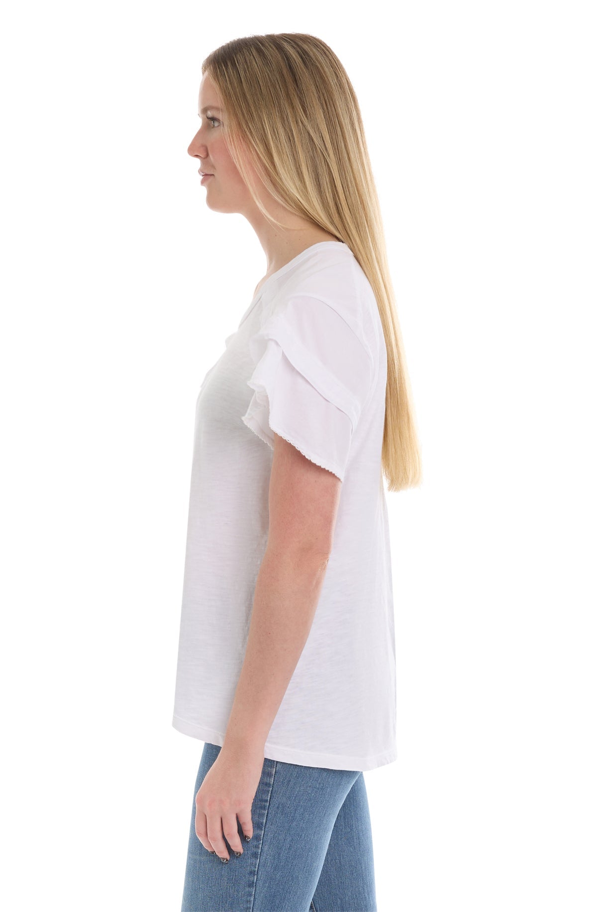 Ruffle short sleeve tee