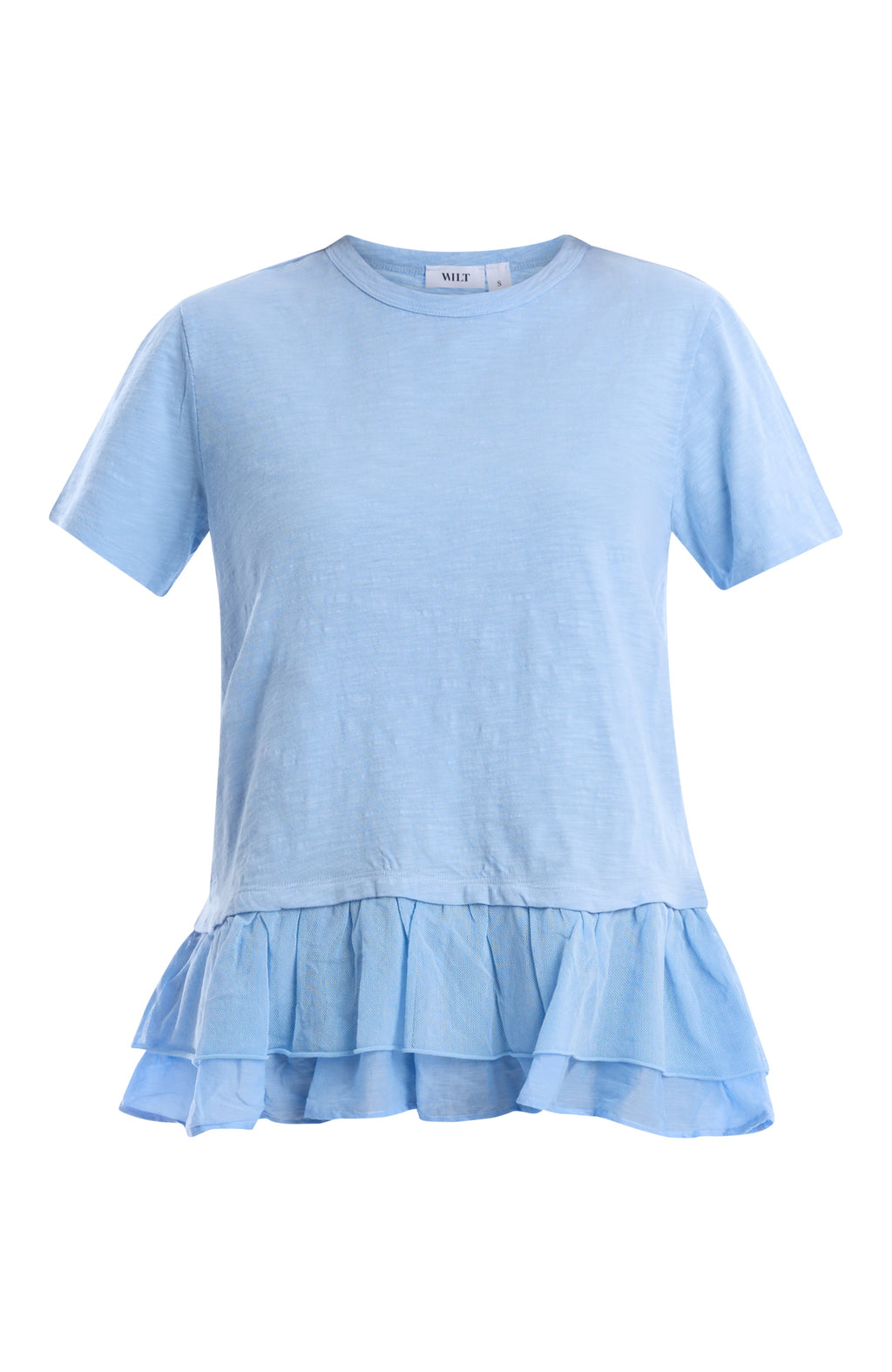 Short sleeve mixed media tee