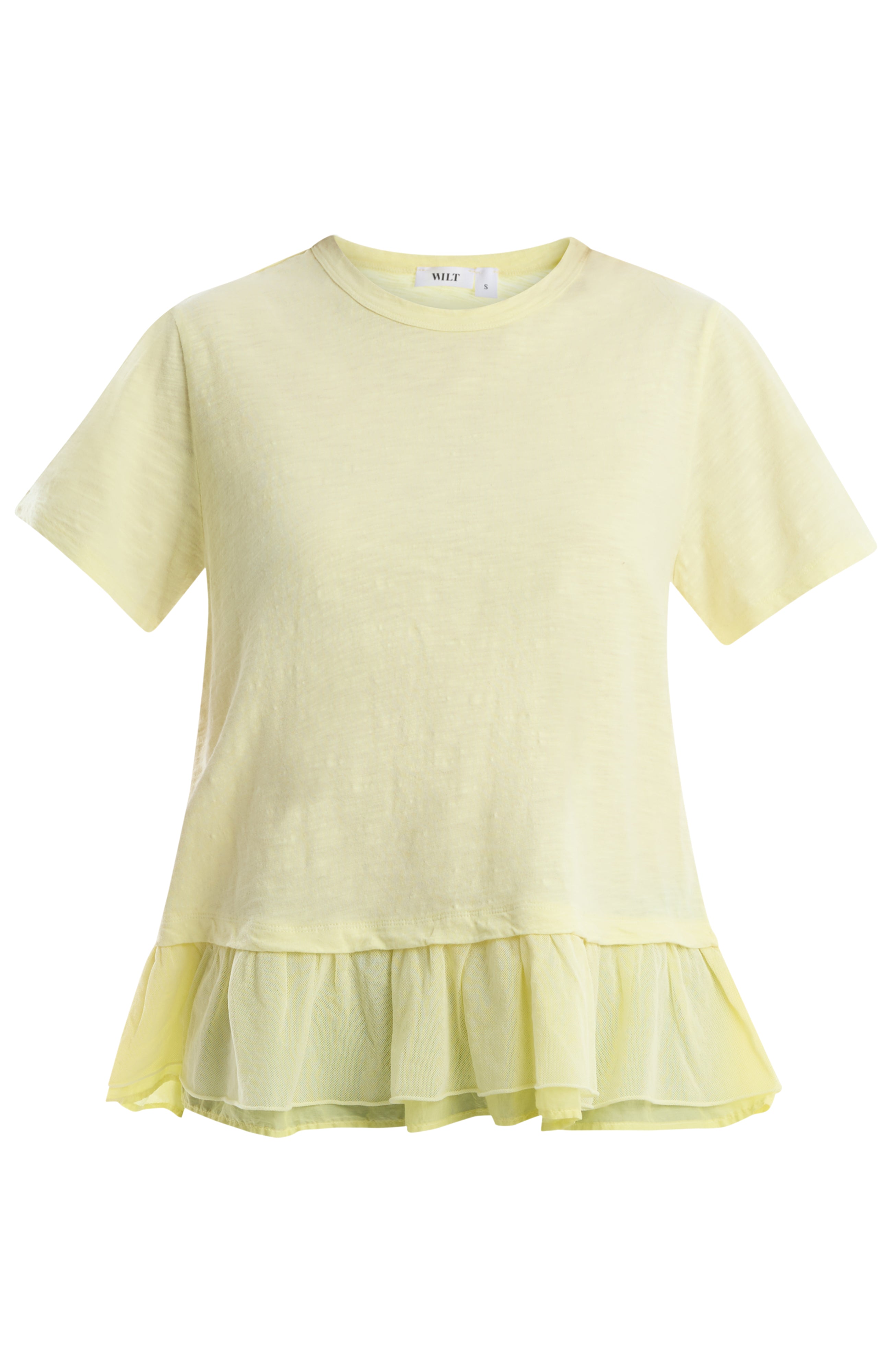 Short sleeve mixed media tee