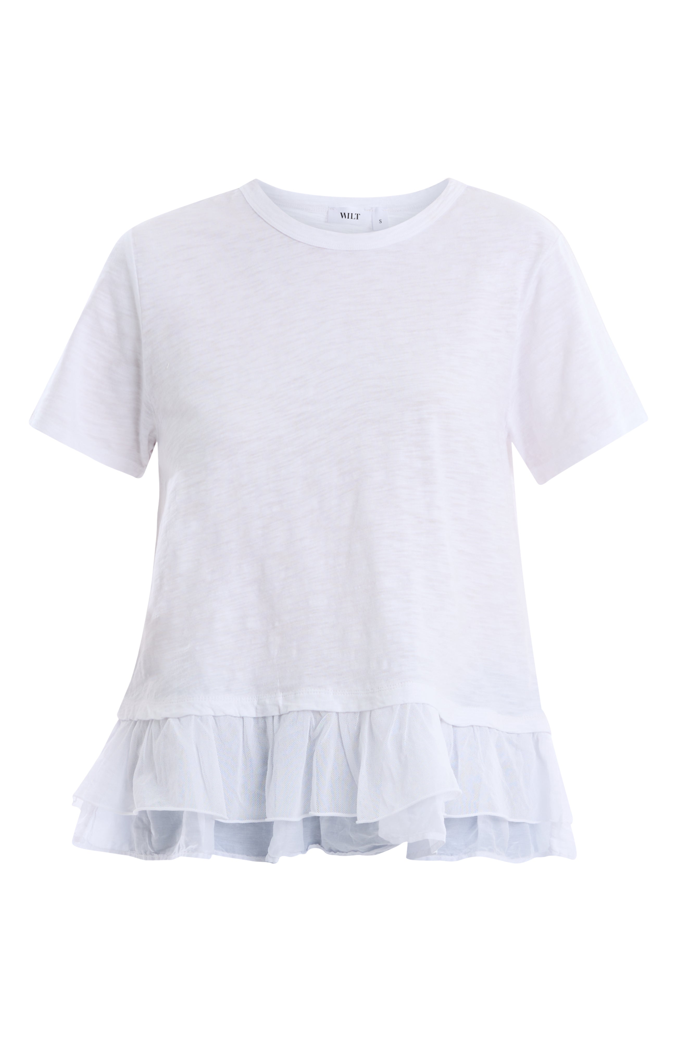 Short sleeve mixed media tee