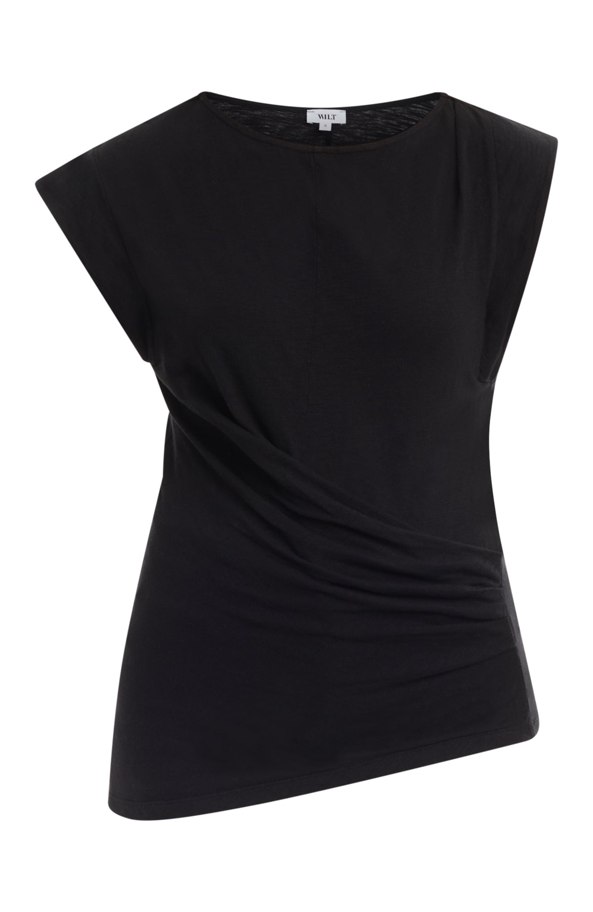 Boat neck rolled cuff
