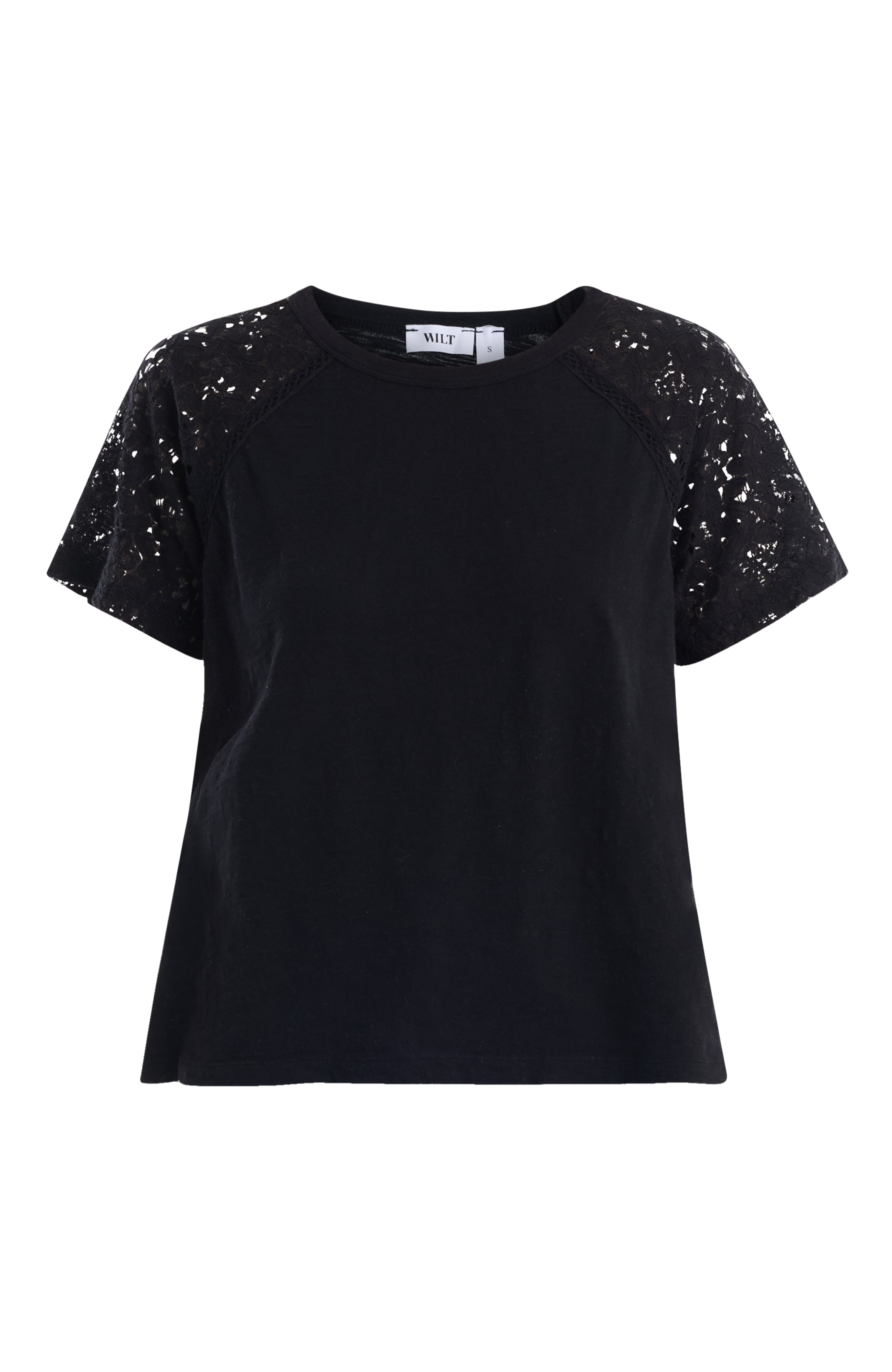 Lace raglan sleeve tee