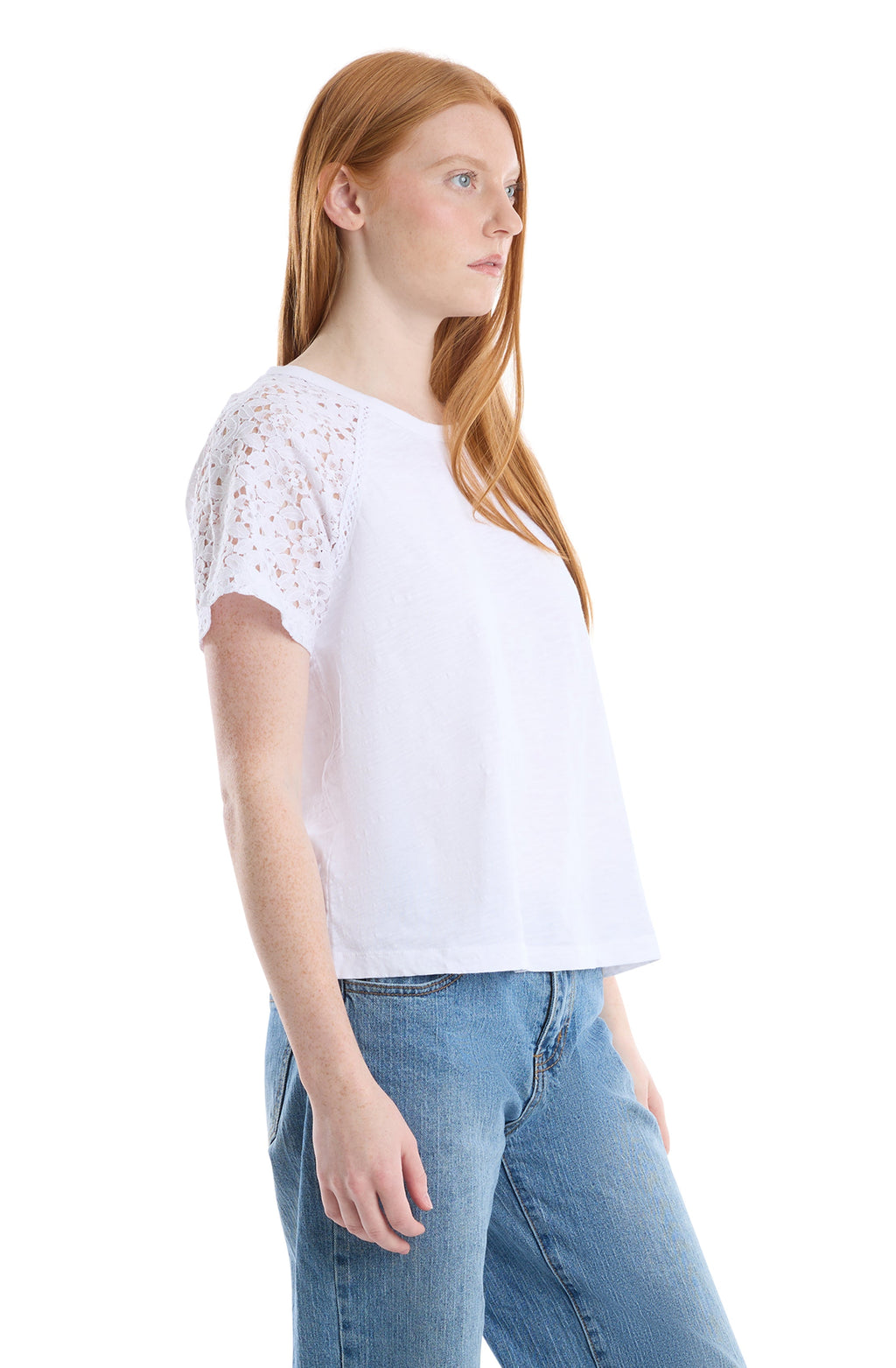 Lace raglan sleeve tee