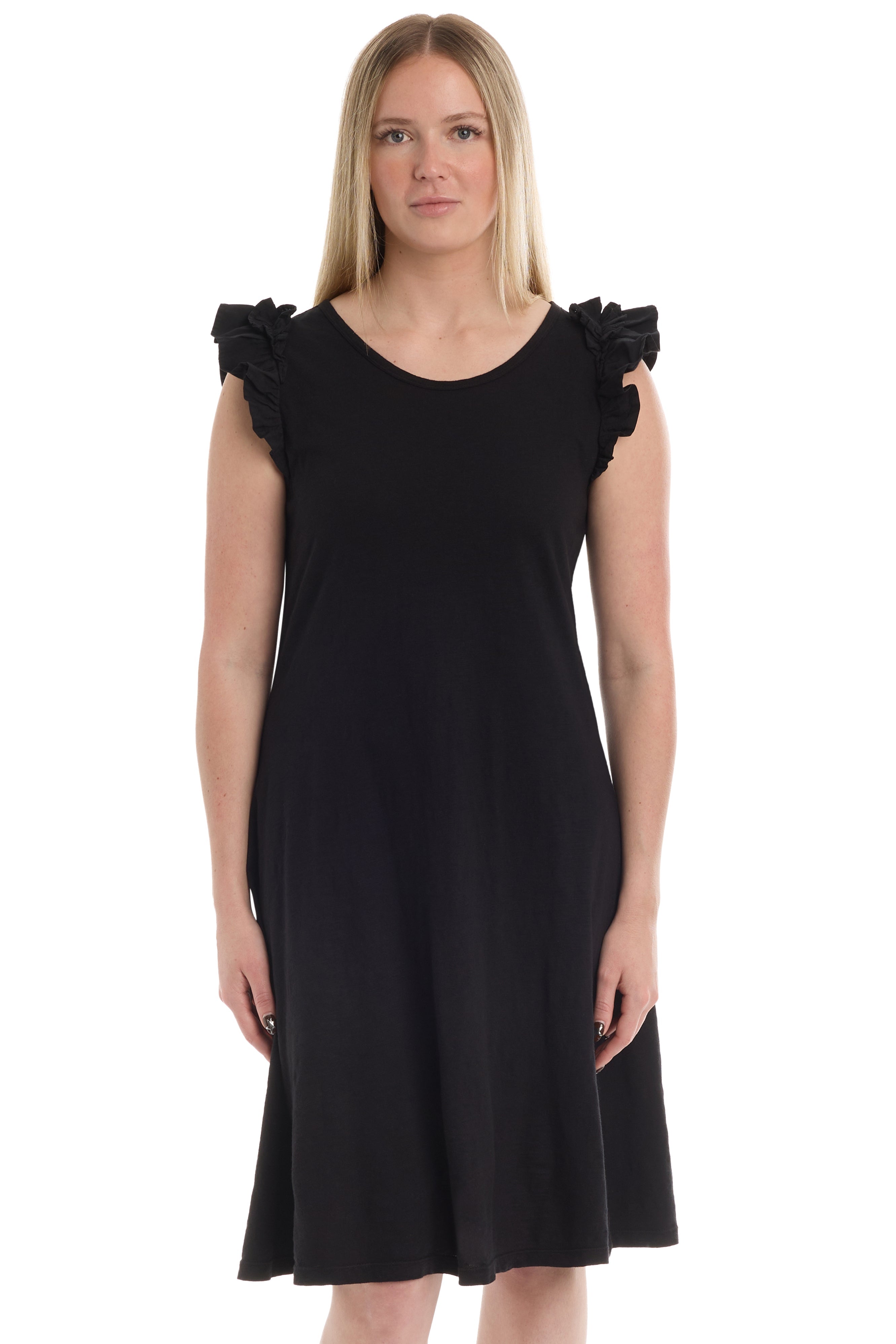 Ruffle shoulder tank dress