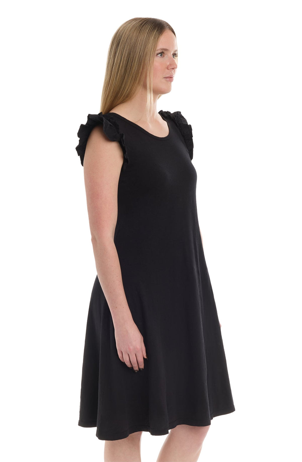 Ruffle shoulder tank dress