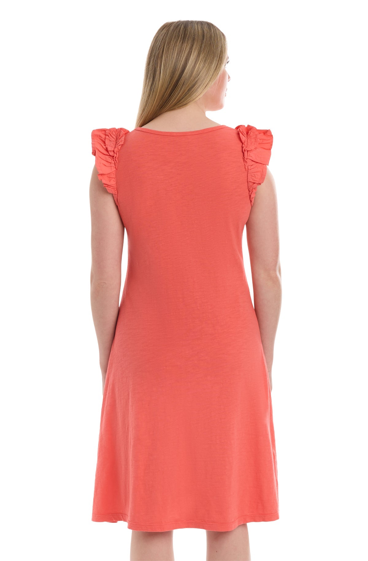 Ruffle shoulder tank dress
