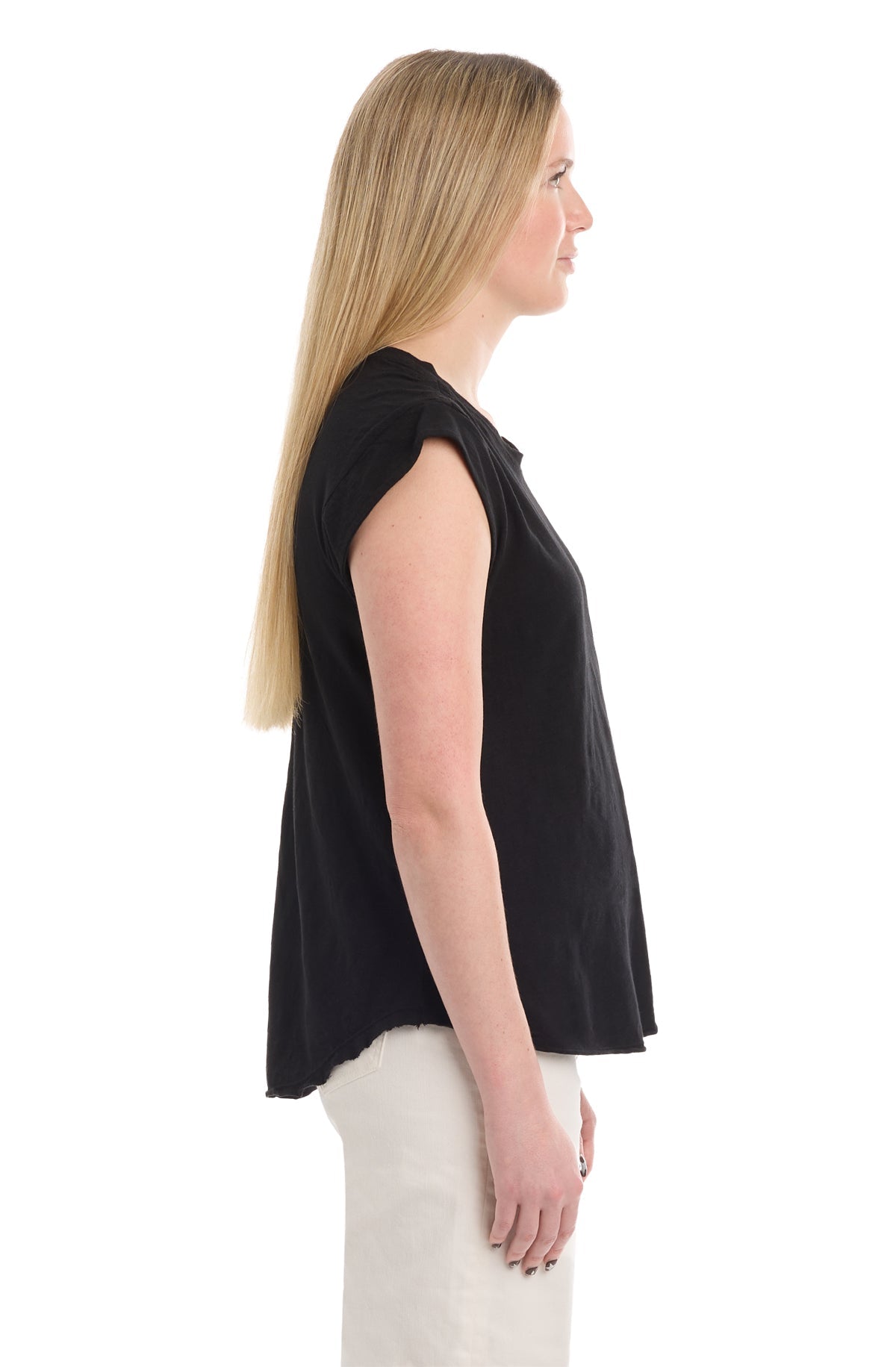 Ruched shoulder tee