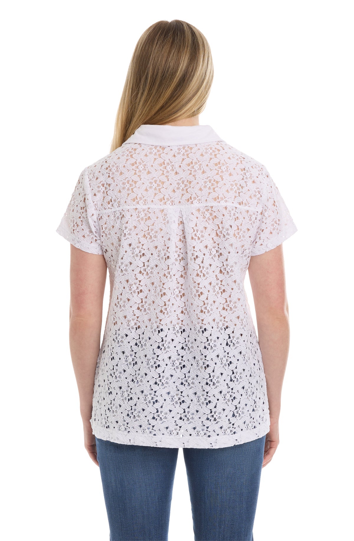Short sleeve lace polo