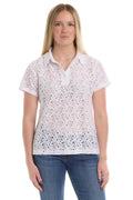Short sleeve lace polo