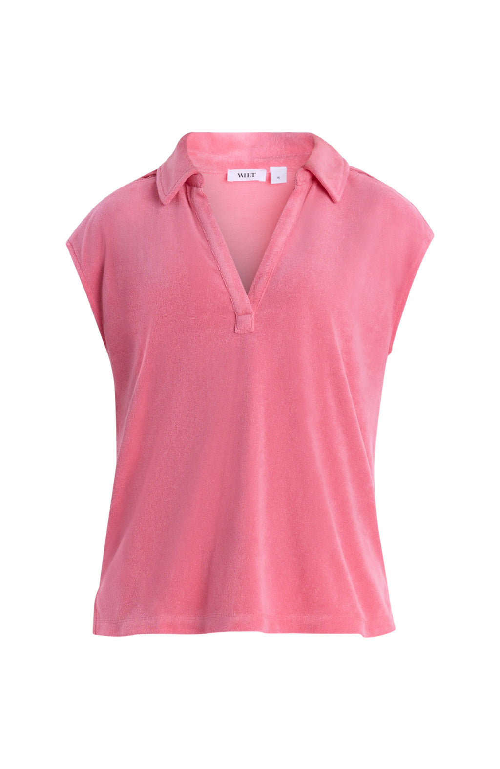 Polo top with crochet trim