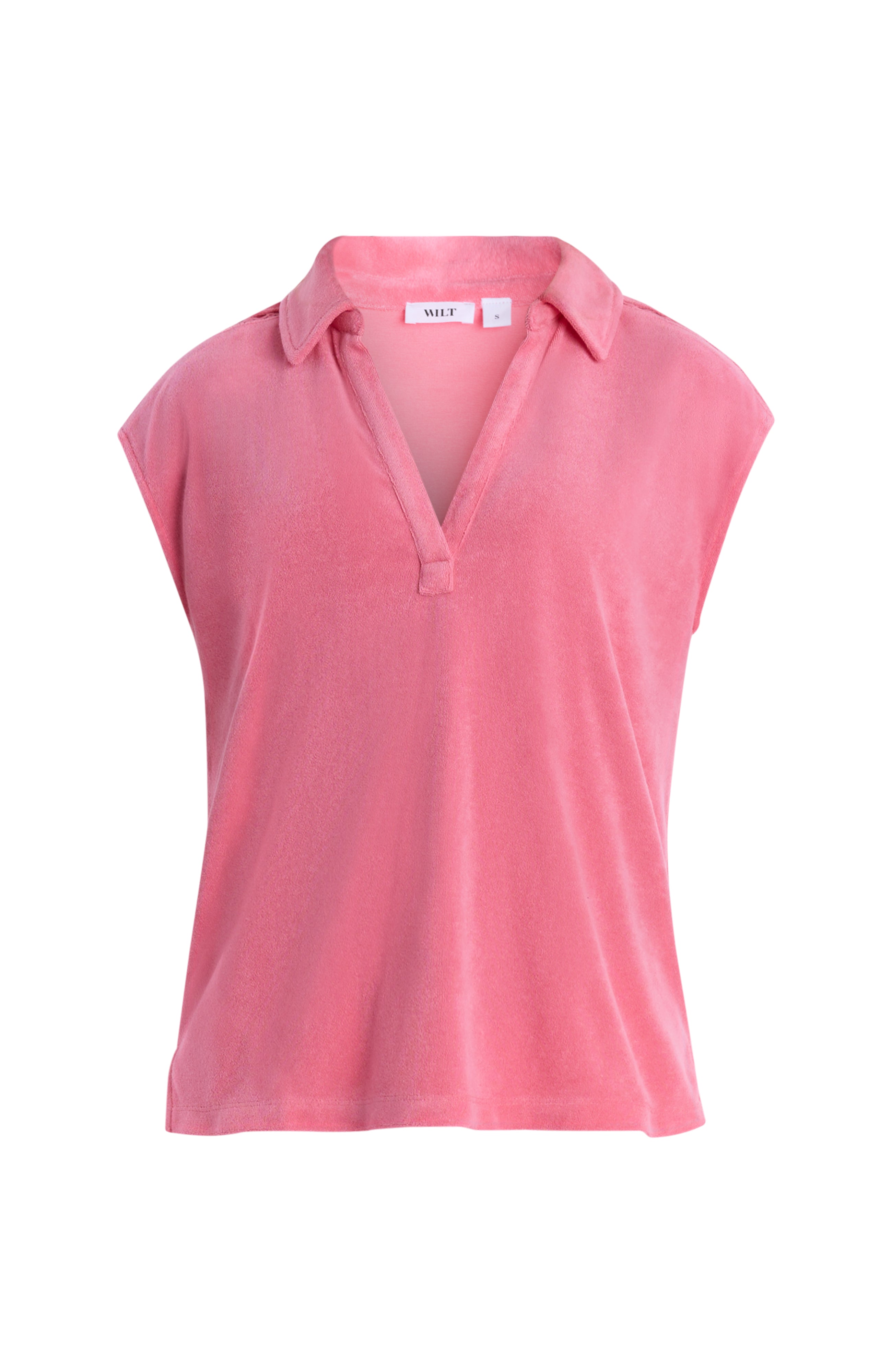 Polo top with crochet trim