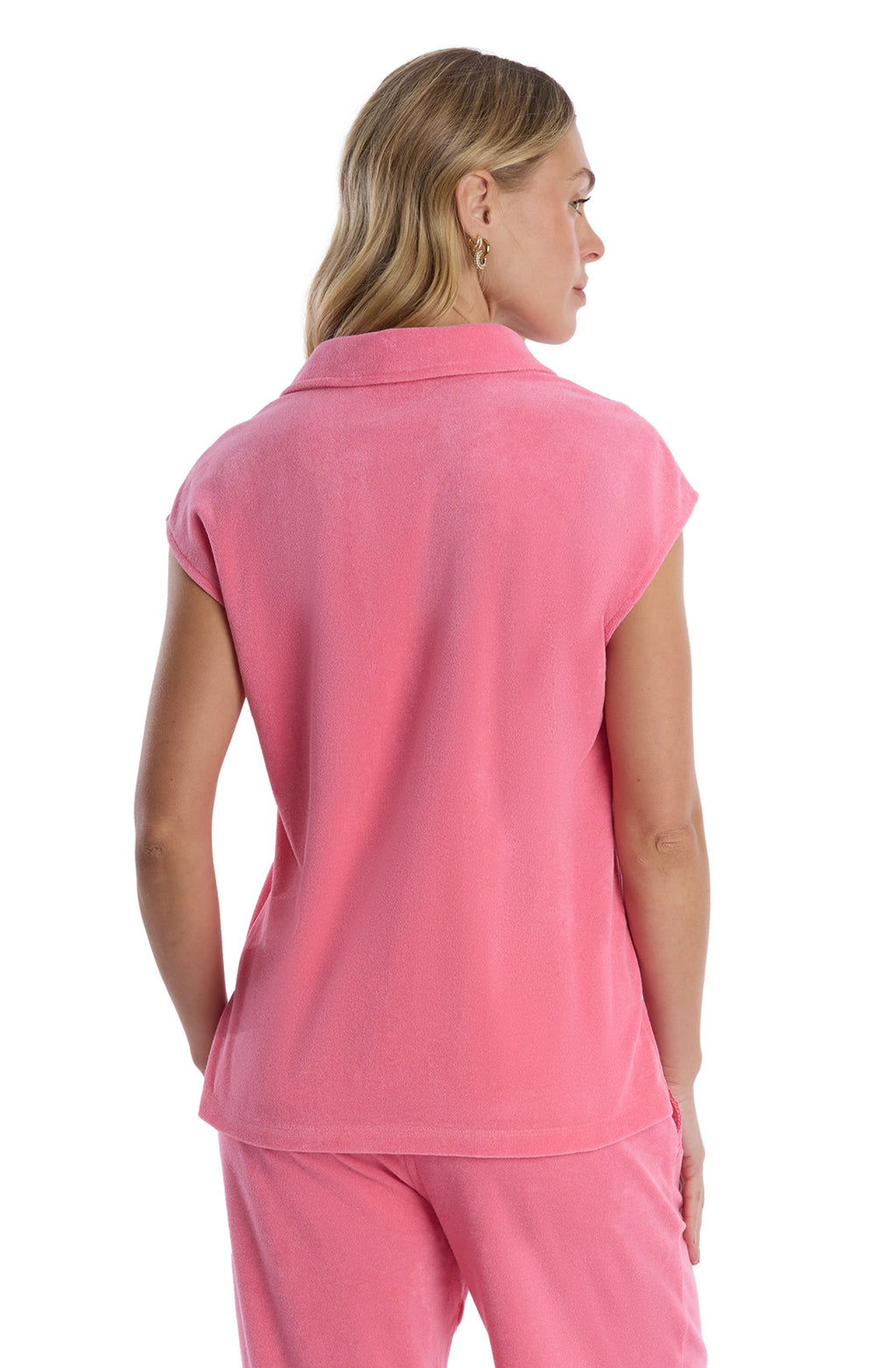 Polo top with crochet trim