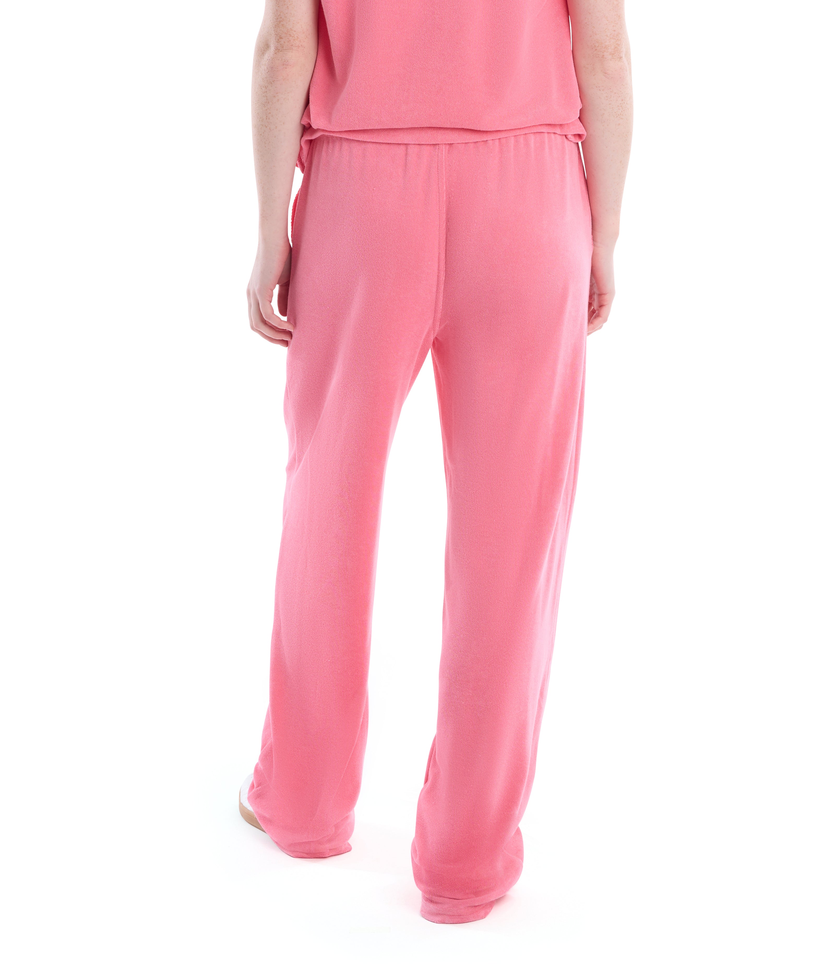 Wide leg pant with crochet trim