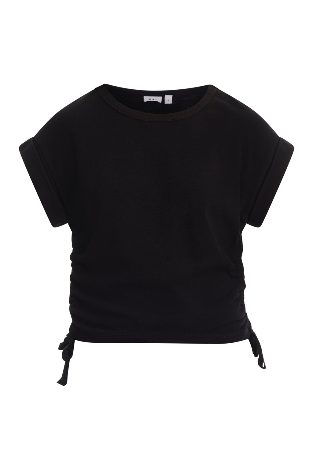 Round neck side drawstrings