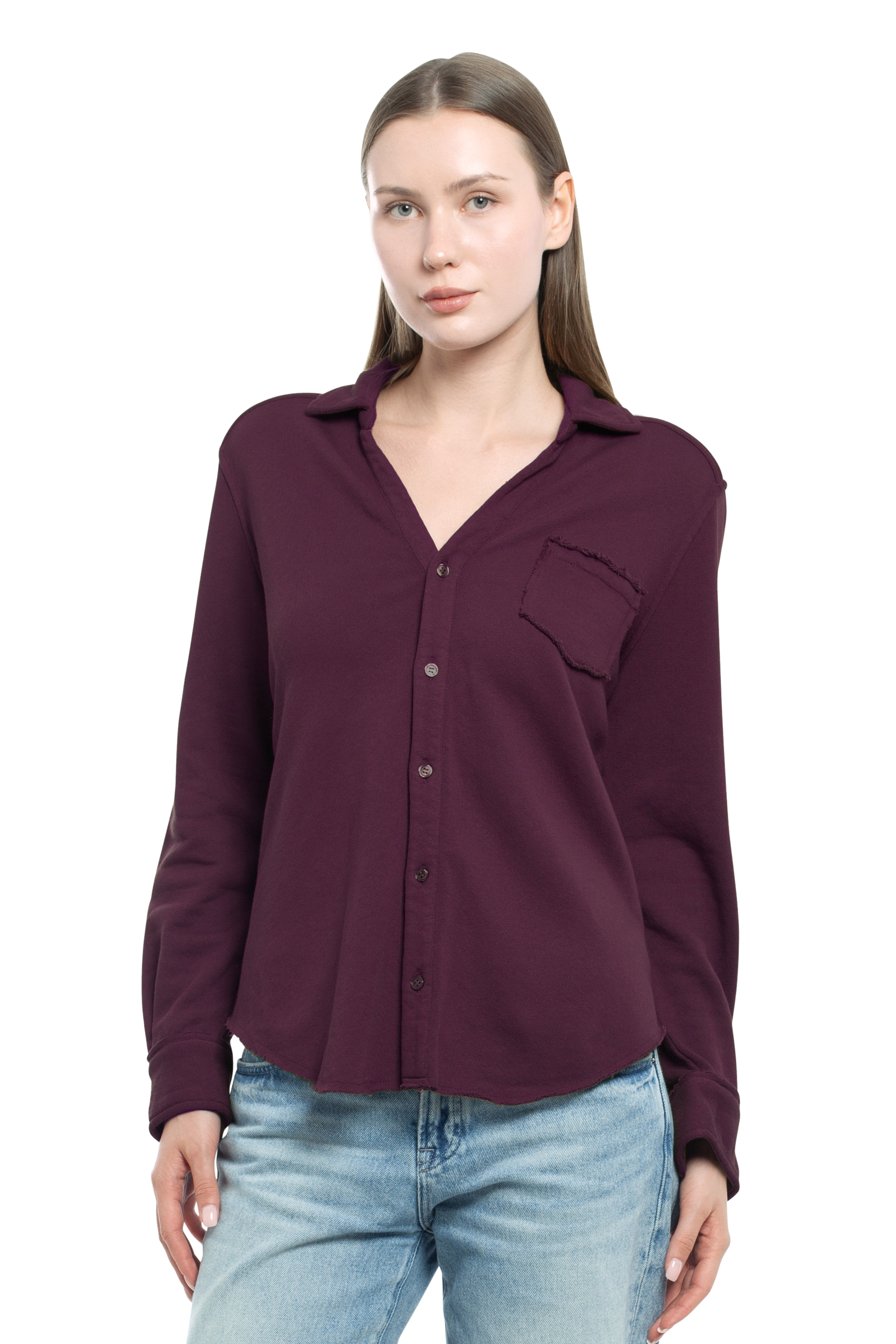 Button Front Sweatshirt