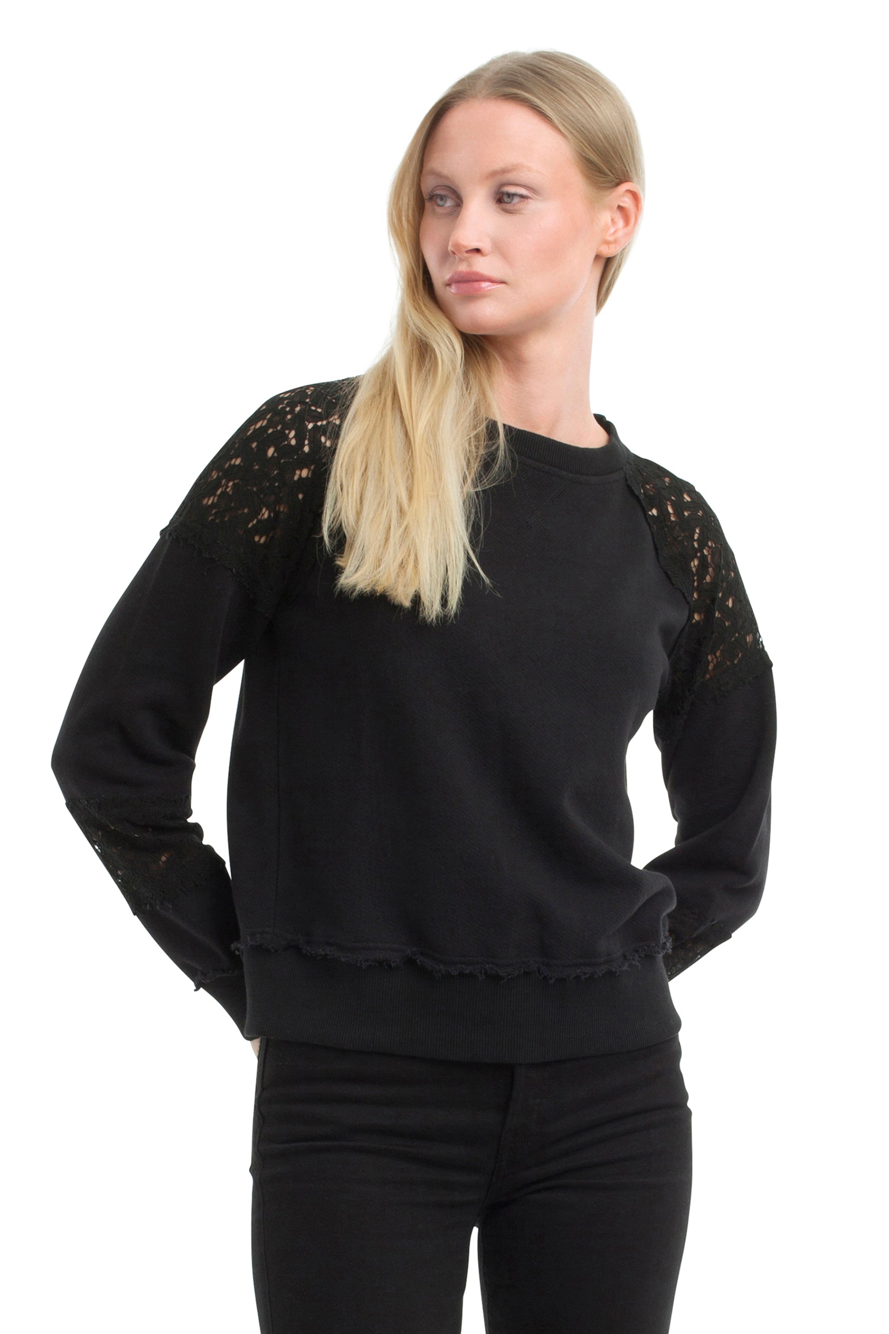 Sweatshirt with Lace Details