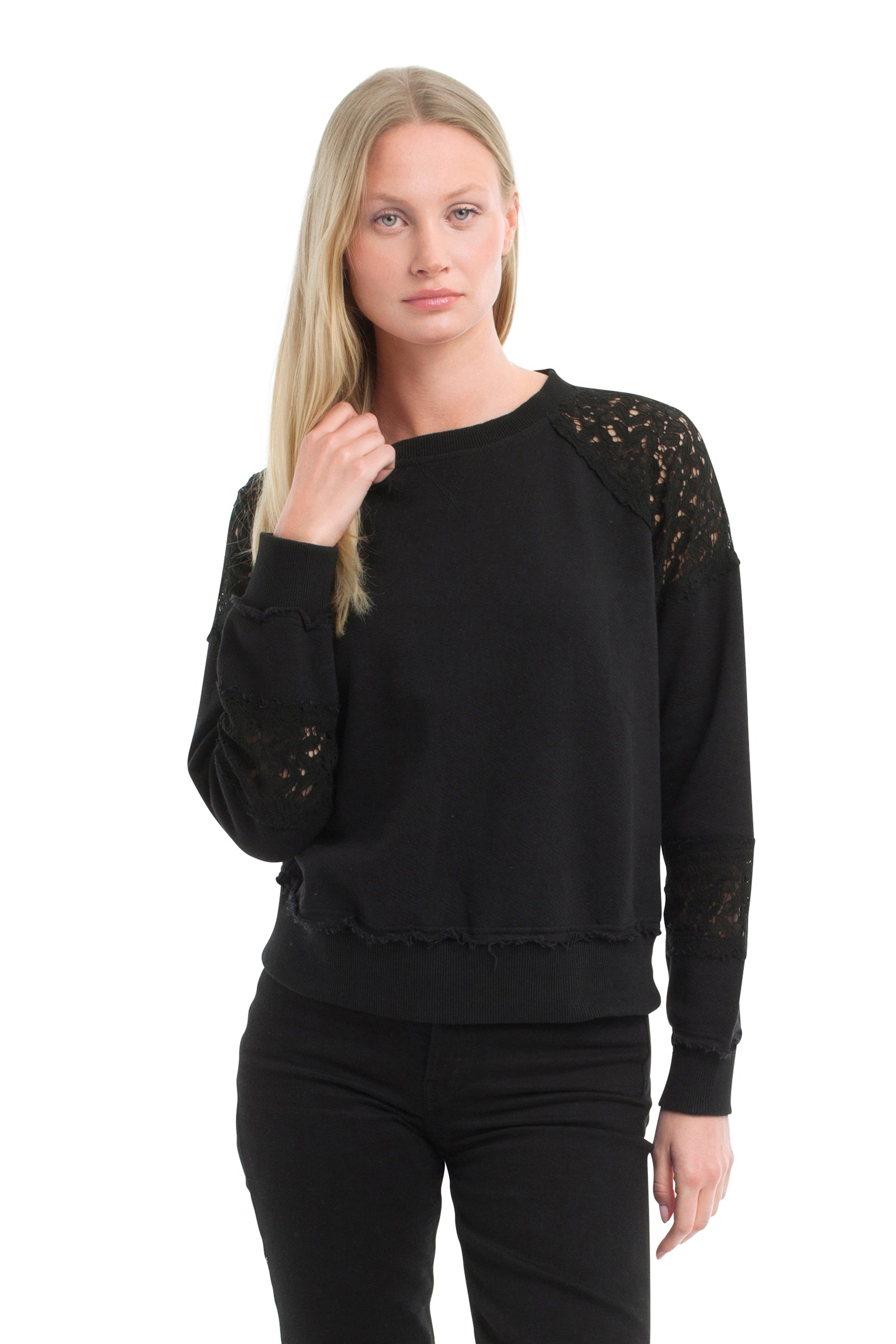 Sweatshirt with Lace Details