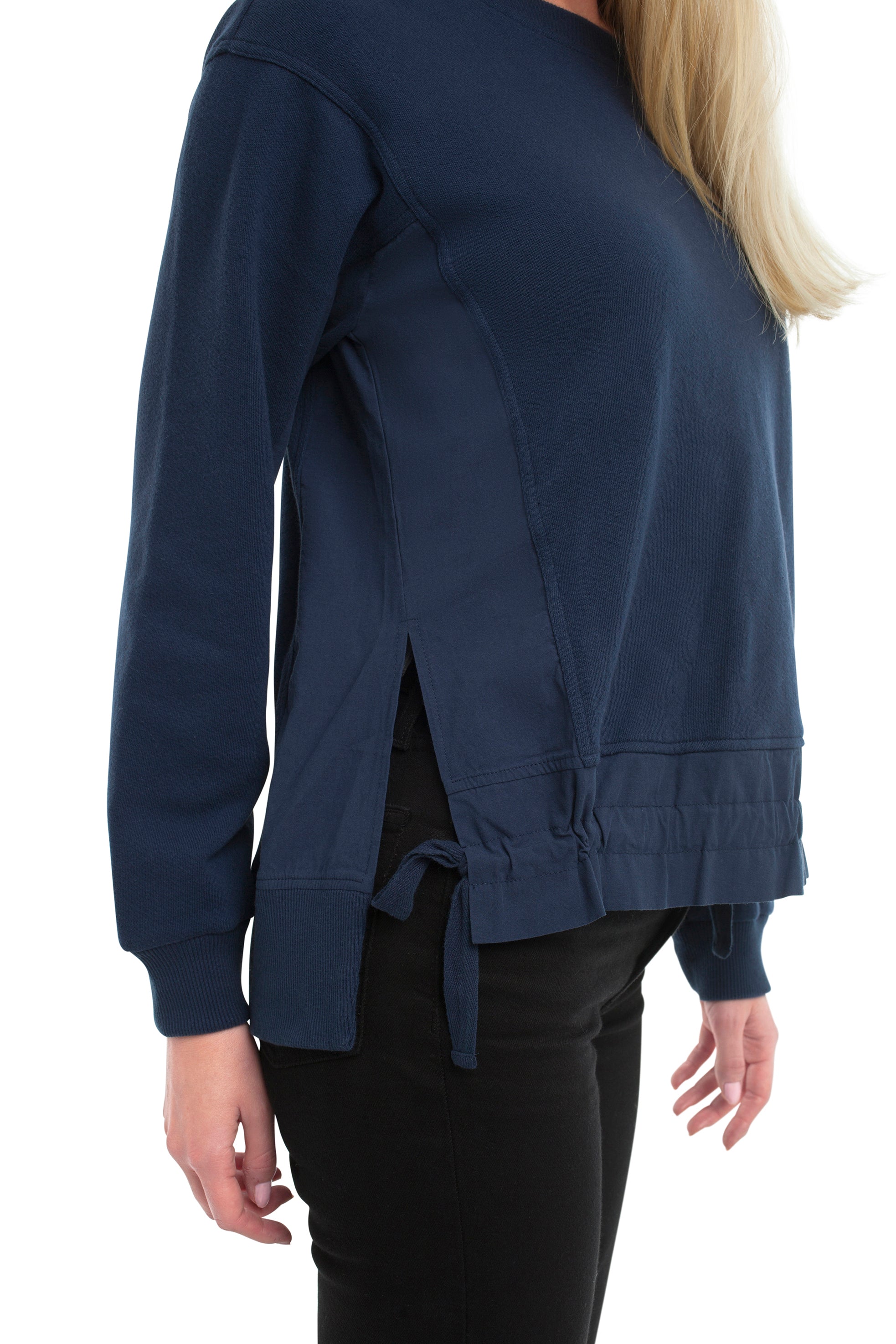 Woven Side Panels Sweatshirt