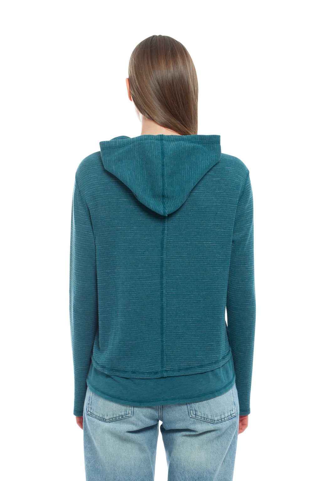Long Sleeve Double Peplum Hoodie