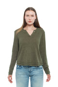 Long Sleeve Henley Mock Tee