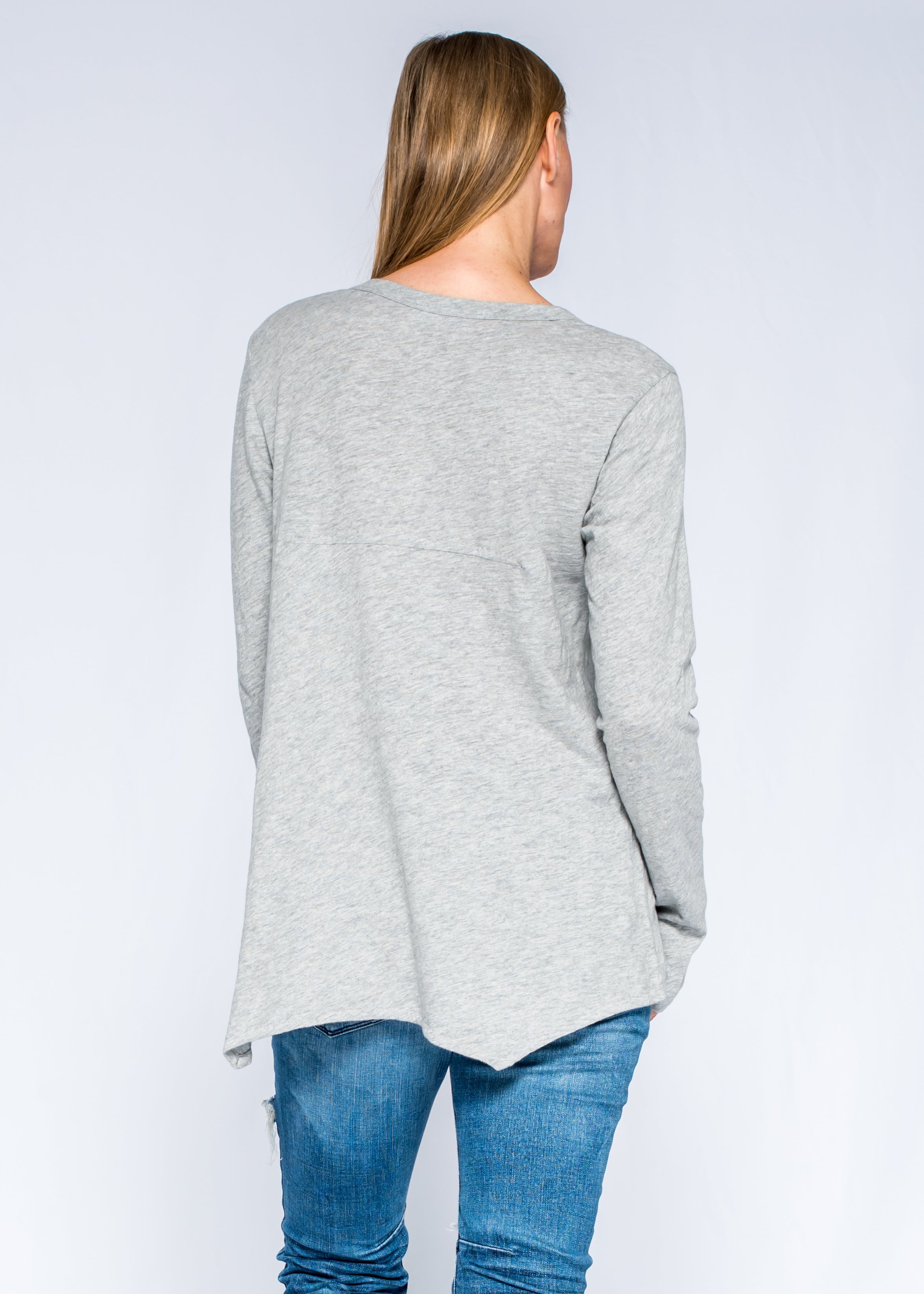 Sexy Deep V-Neck Shrunken Boyfriend Long Sleeve